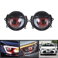 Luces de coche con forma de ojo de demonio dinámico de 8 modos, faros con lentes decorativas LED