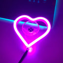 LED window lights, car interior decoration, heart-shaped neon lights