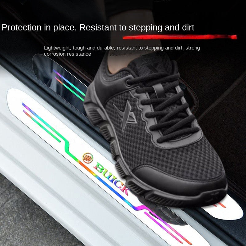 4pcs Car mirror laser door sill protection sticker