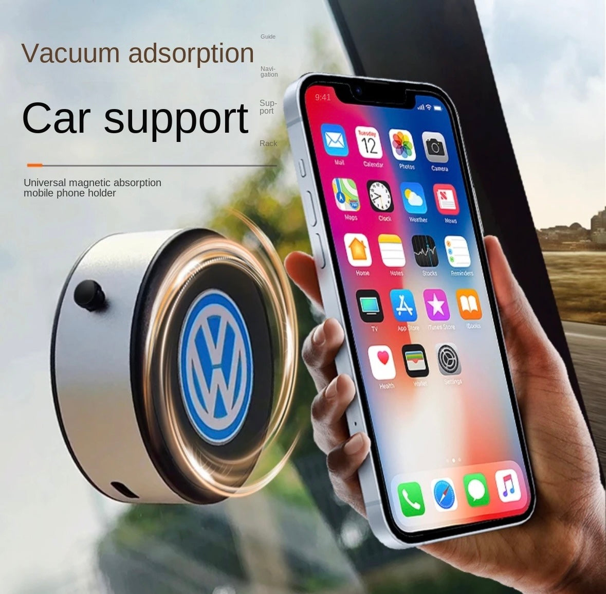 Vacuum adsorption car magnetic mobile phone holder