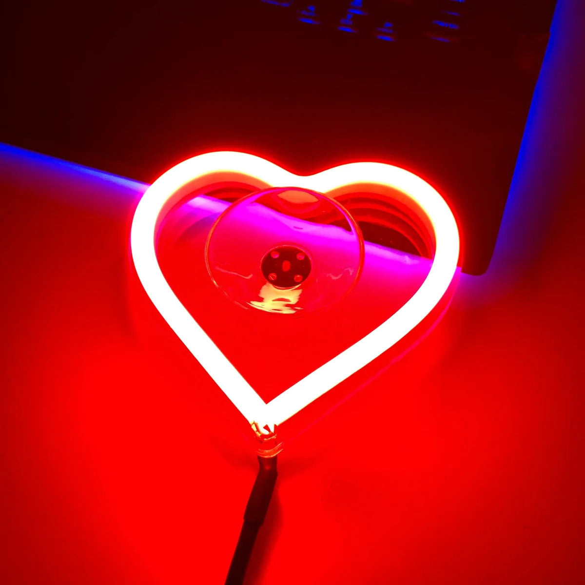 LED window lights, car interior decoration, heart-shaped neon lights