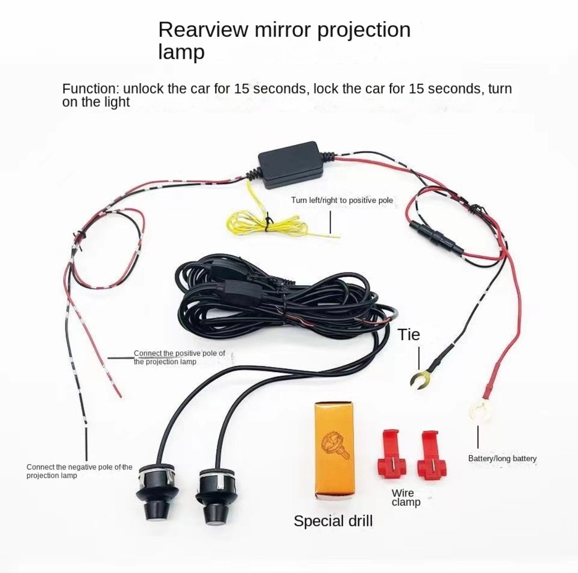 Engelsflügel-Willkommenslicht, Auto-Rückspiegel-Willkommenslicht, 2er-Set