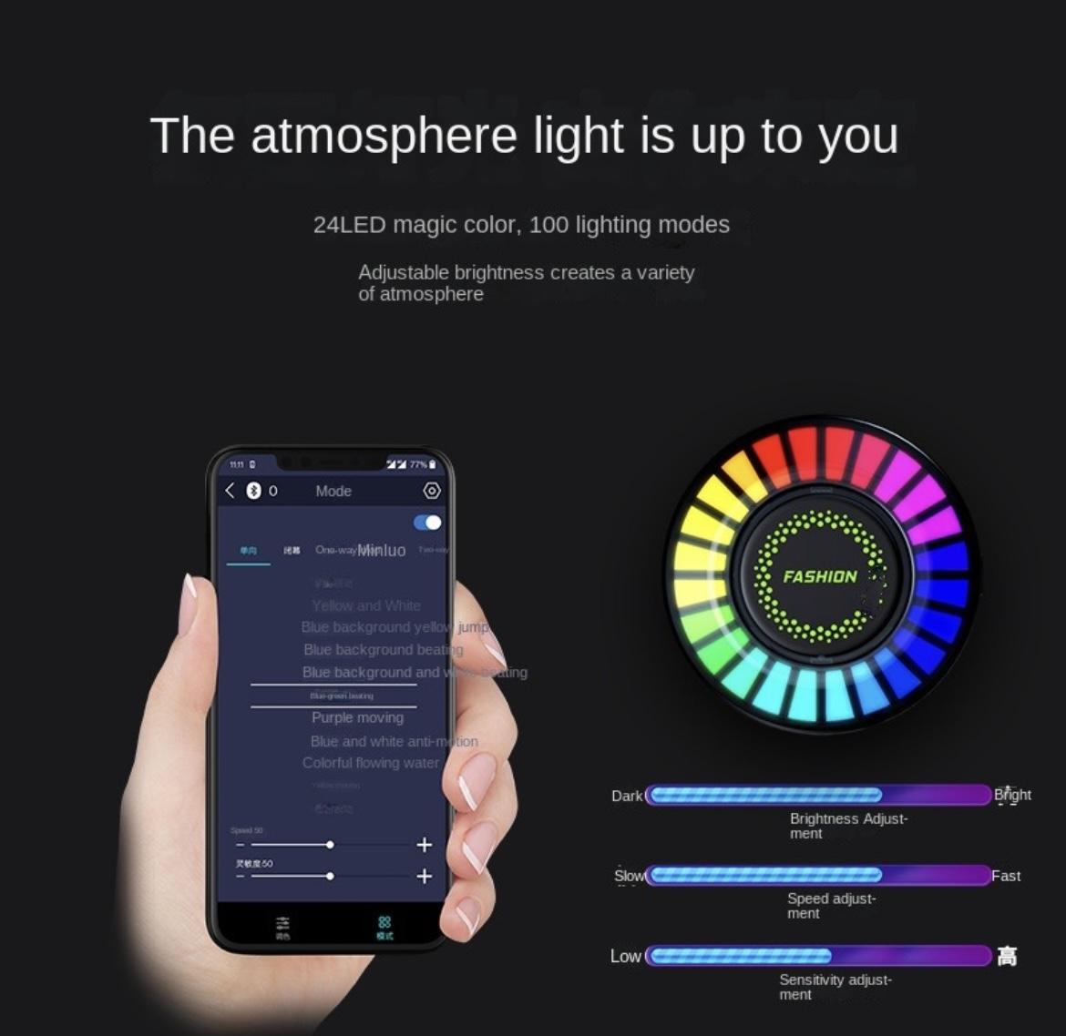 Luce ambientale per bocchetta dell'auto, luce ambientale per auto controllata dal suono