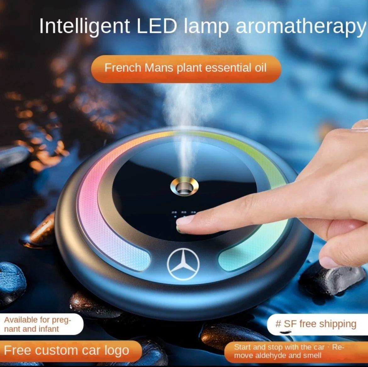 Aromaterapia intelligente con luce ambientale colorata